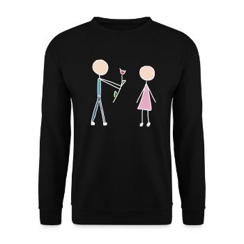 liebespaar verliebt - Unisex Pullover - Schwarz - Vorne - Alina (178cm) & Michal (187cm)