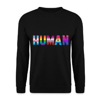 Menschliche LGBT - Unisex Pullover - Schwarz - Vorne - Alina (178cm) & Michal (187cm)