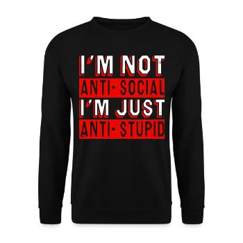 Anti dumm - Unisex Pullover - Schwarz - Vorne - Alina (178cm) & Michal (187cm)