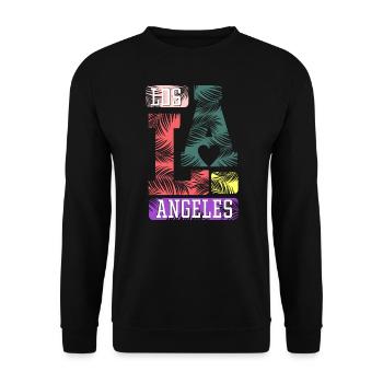 Palm Trees of Los Angeles - Unisex Sweatshirt - black - Front - Alina (178cm) & Michal (187cm)