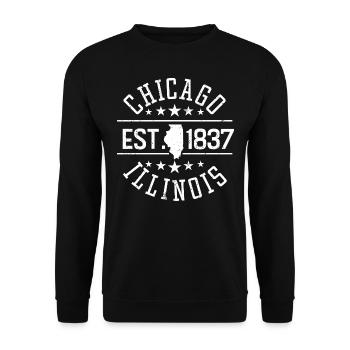 Chicago - Unisex Sweatshirt - black - Front - Alina (178cm) & Michal (187cm)