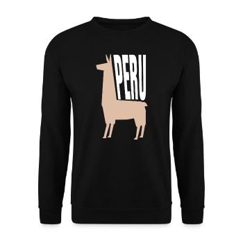 Lama du Pérou - Sweat-shirt Unisexe - noir - Devant - Alina (178cm) & Michal (187cm)