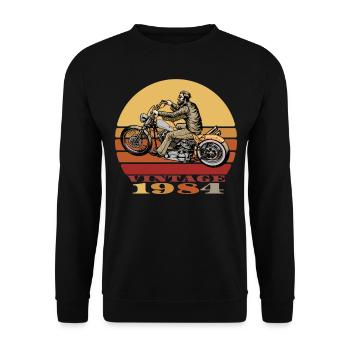 BIKER VINTAGE 1984 - Sweat-shirt Unisexe - noir - Devant - Alina (178cm) & Michal (187cm)