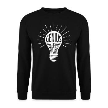 Genius at work - Unisex Sweatshirt - black - Front - Alina (178cm) & Michal (187cm)