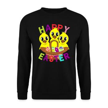Happy Easter - Unisex Sweatshirt - black - Front - Alina (178cm) & Michal (187cm)