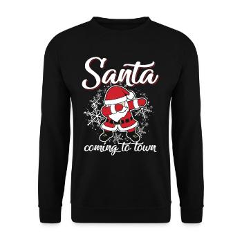 Dab Santa is coming to town - Unisex Pullover - Schwarz - Vorne - Alina (178cm) & Michal (187cm)