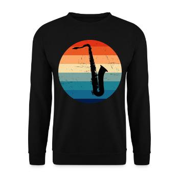 Men's Saxophone Saxophone Saxophone - Unisex Sweatshirt - black - Front - Alina (178cm) & Michal (187cm)