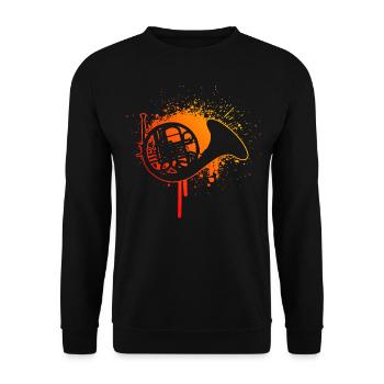 Damen Hornisten Hornist Waldhorn Waldhornspieler - Unisex Pullover - Schwarz - Vorne - Alina (178cm) & Michal (187cm)