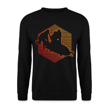 Bob fahren Bob Bobsport Zweierbob Bobbahn - Unisex Pullover - Schwarz - Vorne - Alina (178cm) & Michal (187cm)