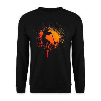 Men's stunt scooter stunt scooter stunt scooter - Unisex Sweatshirt - black - Front - Alina (178cm) & Michal (187cm)