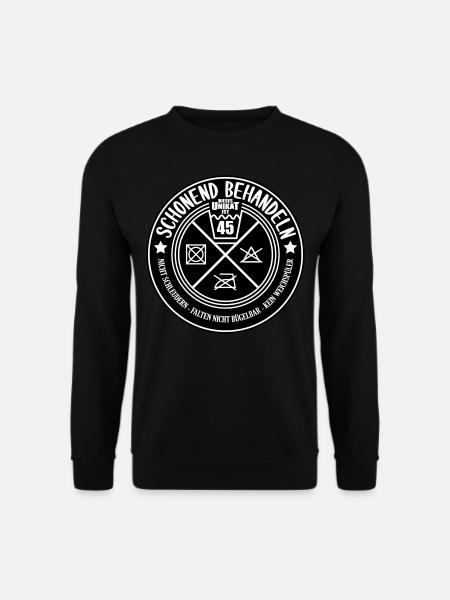 Farben änderbar Schonend Behandeln 45. Geburtstag - Unisex Pullover - Schwarz