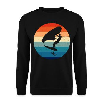 wingsurfing women wingsurf foilwing men - Unisex Sweatshirt - black - Front - Alina (178cm) & Michal (187cm)