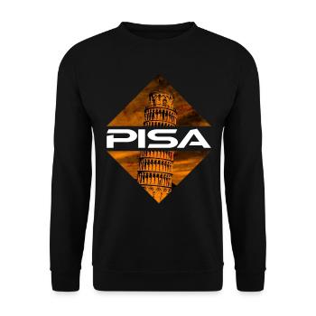 Pisa Italy Tower City Skyline Home Love - Unisex Sweatshirt - black - Front - Alina (178cm) & Michal (187cm)