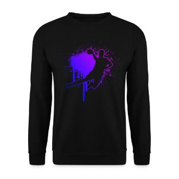 Handballspielen Herren Damen Handballspieler - Unisex Pullover - Schwarz - Vorne - Alina (178cm) & Michal (187cm)