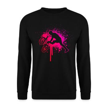 bmx bmx jungen Herren Damen Bike bmx fahrrad - Unisex Pullover - Schwarz - Vorne - Alina (178cm) & Michal (187cm)