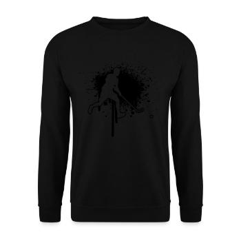 Herren Unihockey Unihockeyspielen Innebandy - Unisex Pullover - Schwarz - Vorne - Alina (178cm) & Michal (187cm)