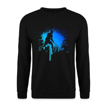 Floorball Herren Hockey Unihockeyspielen - Unisex Pullover - Schwarz - Vorne - Alina (178cm) & Michal (187cm)