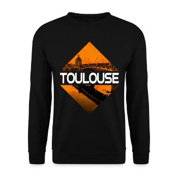 Toulouse France City Skyline Accueil Amour - Sweat-shirt Unisexe - noir - Devant - Alina (178cm) & Michal (187cm)