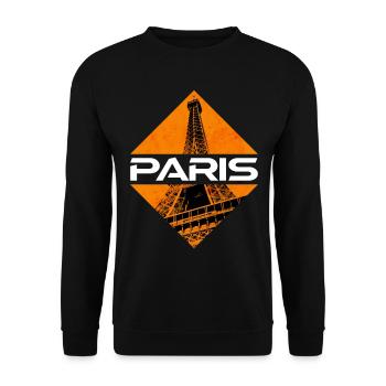 Paris France City Skyline Home Love - Unisex Sweatshirt - black - Front - Alina (178cm) & Michal (187cm)