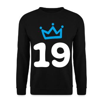 19th Birthday Congratulations - Unisex Sweatshirt - black - Front - Alina (178cm) & Michal (187cm)