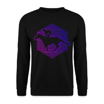 Ladies Equestrian Equestrian Horse Riding - Unisex Sweatshirt - black - Front - Alina (178cm) & Michal (187cm)
