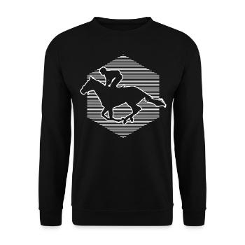 Cavalier de saut d'obstacles dressage équestre - Sweat-shirt Unisexe - noir - Devant - Alina (178cm) & Michal (187cm)