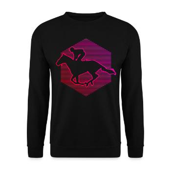 Reiten Equestrian Damen Jagdreiten Rennreiten - Unisex Pullover - Schwarz - Vorne - Alina (178cm) & Michal (187cm)