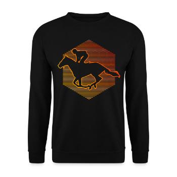 Women's Racing Show Jumping Horse Riding - Unisex Sweatshirt - black - Front - Alina (178cm) & Michal (187cm)