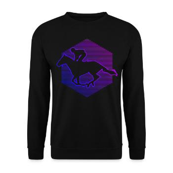 Equestrian Damen Reitsport Horse Riding - Unisex Pullover - Schwarz - Vorne - Alina (178cm) & Michal (187cm)