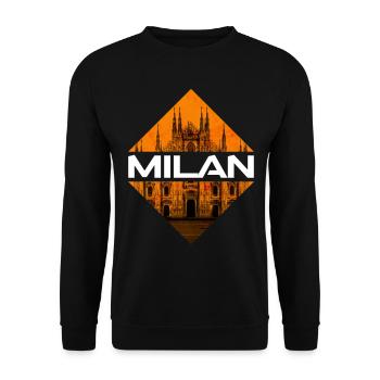 Milan Milan Italy City Skyline Home Love - Unisex Sweatshirt - black - Front - Alina (178cm) & Michal (187cm)