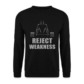 reject weakness - Unisex Sweatshirt - black - Front - Alina (178cm) & Michal (187cm)