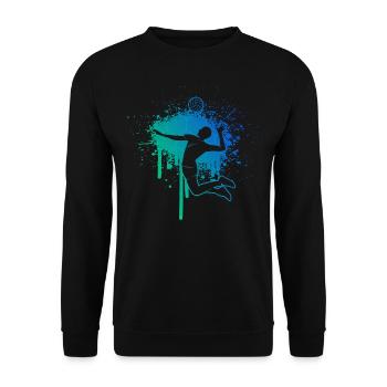 Volleyballspieler Beach Volley Volleyballer - Unisex Pullover - Schwarz - Vorne - Alina (178cm) & Michal (187cm)