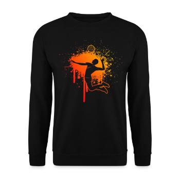 Joueur de volleyball de plage masculin - Sweat-shirt Unisexe - noir - Devant - Alina (178cm) & Michal (187cm)