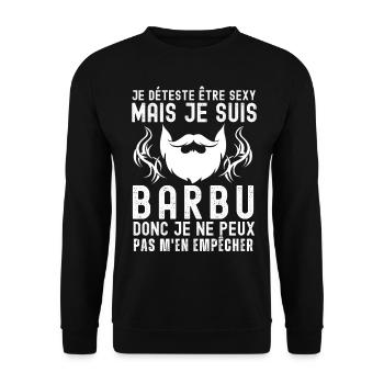 Barbu 1 - Sweat-shirt Unisexe - noir - Devant - Alina (178cm) & Michal (187cm)