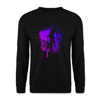 Herren Rennradfahrer Rennradfahren Rennrad - Unisex Pullover - Schwarz - Vorne - Alina (178cm) & Michal (187cm)