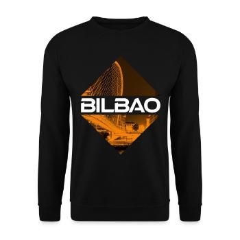 Bilbao Spanien Stadt Skyline Heimat Liebe Urlaub - Unisex Pullover - Schwarz - Vorne - Alina (178cm) & Michal (187cm)