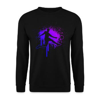 Fussballspieler Fussballer Herren Fussball - Unisex Pullover - Schwarz - Vorne - Alina (178cm) & Michal (187cm)