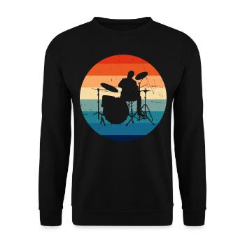 Drum Kit Ladies Drummer Drummer - Unisex Sweatshirt - black - Front - Alina (178cm) & Michal (187cm)
