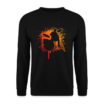 Percussionniste Femme Batteur Homme - Sweat-shirt Unisexe - noir - Devant - Alina (178cm) & Michal (187cm)
