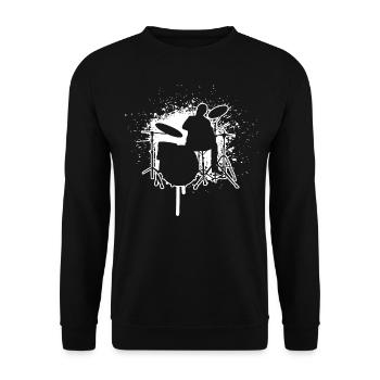 Men's Women's Drummer Drummer - Unisex Sweatshirt - black - Front - Alina (178cm) & Michal (187cm)