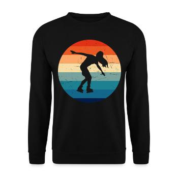 Roller Skate Men Women's Rollerskate Roller Skating - Unisex Sweatshirt - black - Front - Alina (178cm) & Michal (187cm)