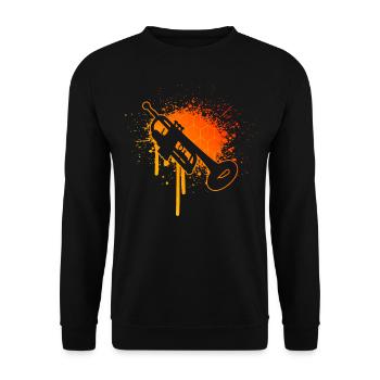 Men's Trumpet Player Trumpets Player Trumpets - Unisex Sweatshirt - black - Front - Alina (178cm) & Michal (187cm)