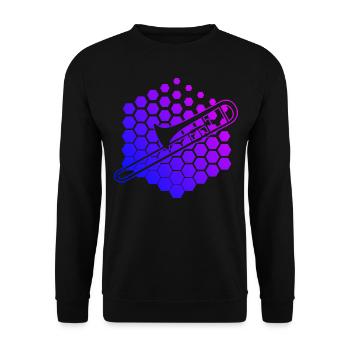Blaskapelle Posaune Posaunist Herren Damen - Unisex Pullover - Schwarz - Vorne - Alina (178cm) & Michal (187cm)