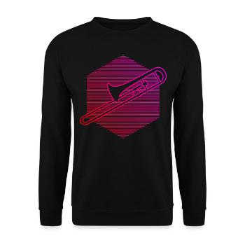 Posaunisten Herren Posaunistin Blechblasinstrument - Unisex Pullover - Schwarz - Vorne - Alina (178cm) & Michal (187cm)