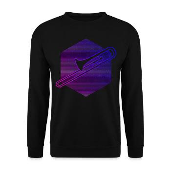 Brass instrument Tenor trombone Trombonists - Unisex Sweatshirt - black - Front - Alina (178cm) & Michal (187cm)