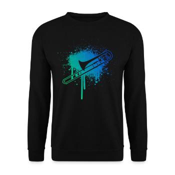 Brass Instrument Men's Brass Band Women - Unisex Sweatshirt - black - Front - Alina (178cm) & Michal (187cm)