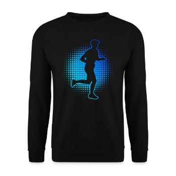 Herren Marathon Damen Jogging Joggen Marathonlaufe - Unisex Pullover - Schwarz - Vorne - Alina (178cm) & Michal (187cm)