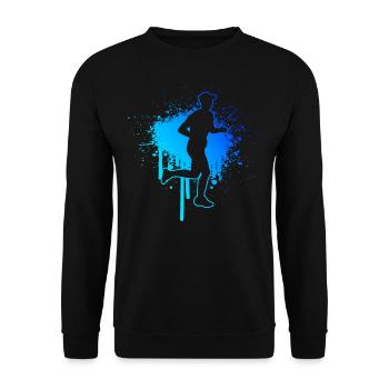 Running Runner Marathon Marathons de jogging masculin - Sweat-shirt Unisexe - noir - Devant - Alina (178cm) & Michal (187cm)