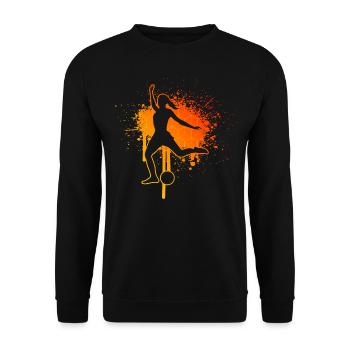Football Women Footballers Men's Football Games - Unisex Sweatshirt - black - Front - Alina (178cm) & Michal (187cm)