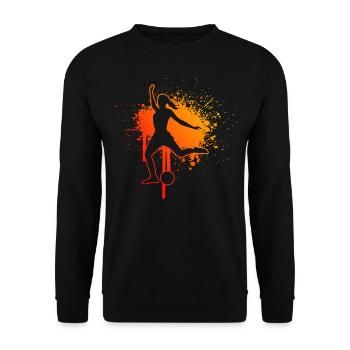 Men's Football Football Footballers - Unisex Sweatshirt - black - Front - Alina (178cm) & Michal (187cm)